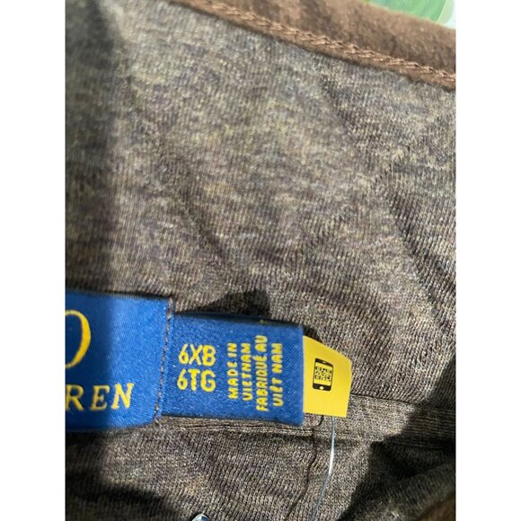 Polo Ralph Lauren Brown Heather Quilted Pullover Sweatshirt 6XB Cotton Blend Men - Picture 16 of 16